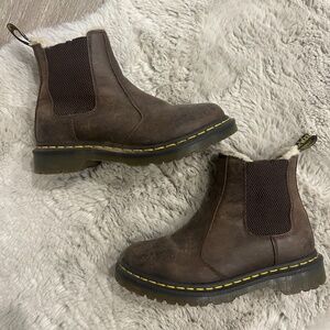 Dr Martens Leonore Chelsea Boot - Size US 6/EU 37 - Brown, Faux Fur Lined